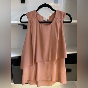 Aritzia Wilfred 100% silk dusty pink blouse